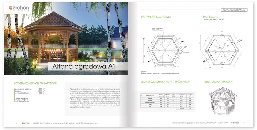 Projekt altany ogrodowej A1