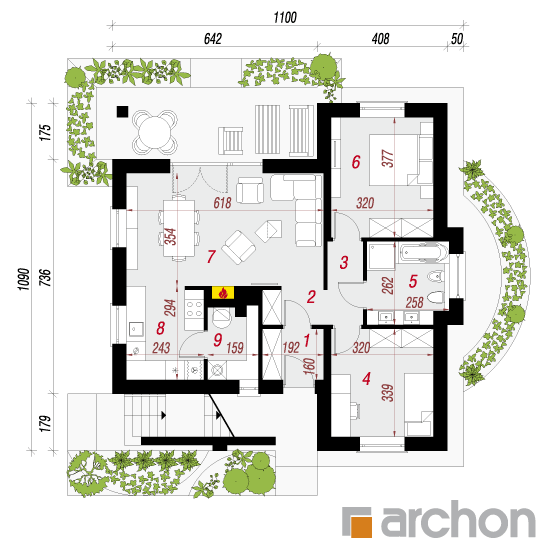 Gotowy projekt Willa Luiza (R2) - rzut parteru