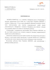 Referencje BUDSTOL INVEST Sp. z o.o.