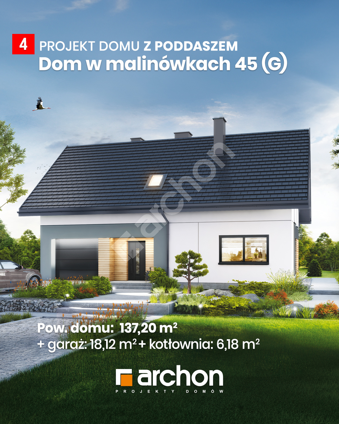 Gotowy projekt Dom w malinówkach 45 (G)