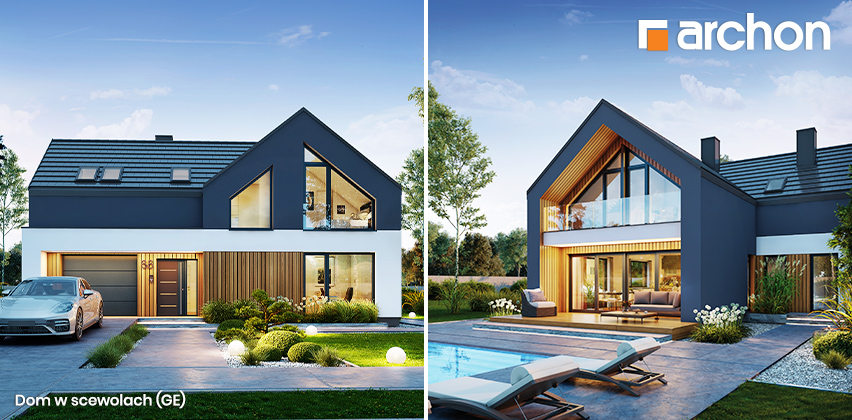 Projekt domu Dom w scewolach (GE)