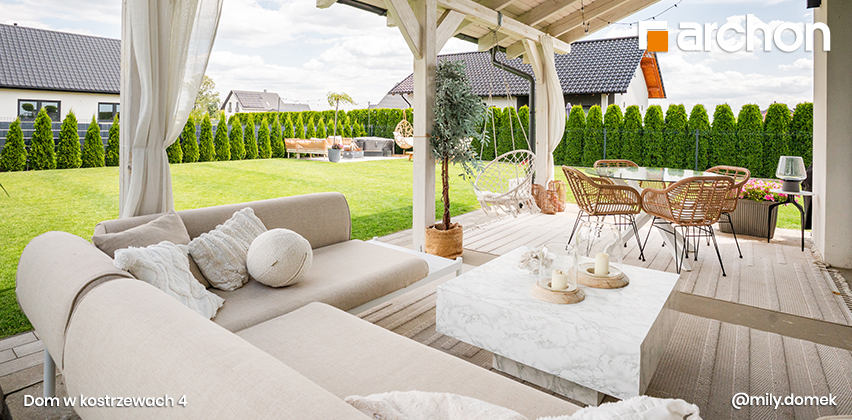 Dom w kostrzewach 4 - realizacja widok tarasu