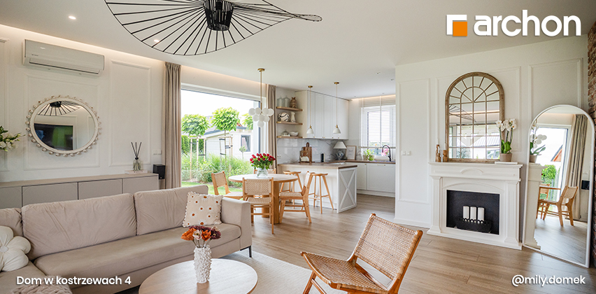 Dom w kostrzewach 4 - realizacja widok salonu