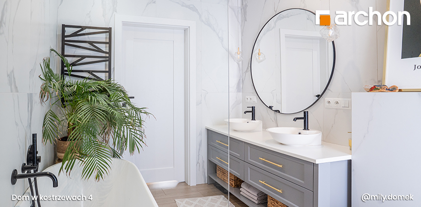 Dom w kostrzewach 4 - realizacja widok łazienki