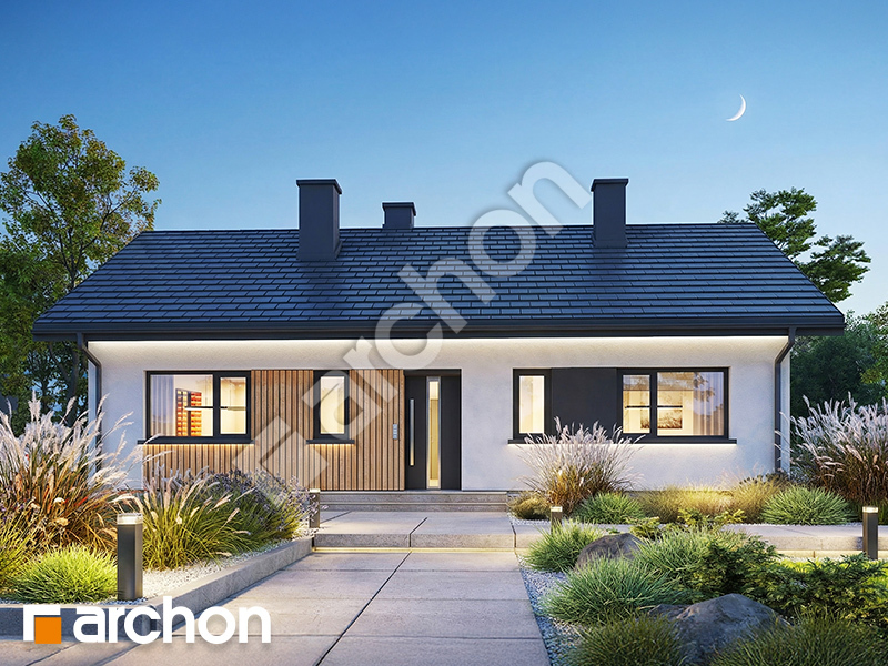 Dom w kruszczykach 22 - wizualizacja elewacji frontowej