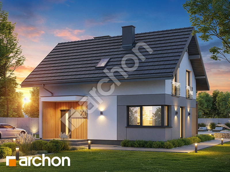 Dom w manuce - wizualizacja elewacji frontowej