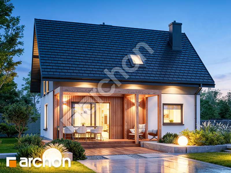 Dom w zielistkach 23 - wizualizacja elewacji ogrodowej