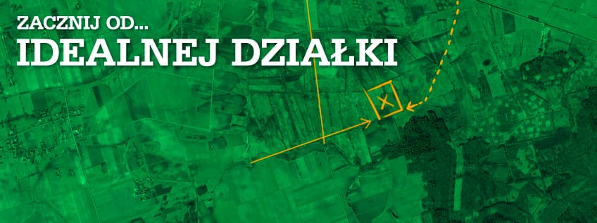 Zacznij od idealnej działki - zdjęcie lotnicze z zaznaczoną przykładową działką