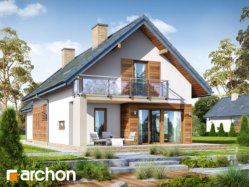 Dom w daktylowcach (G2) Dom w daktylowcach posiada balkon nad tarasem